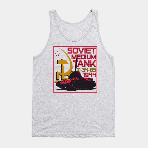 Soviet medium tank T-34-85 Tank Top by FAawRay